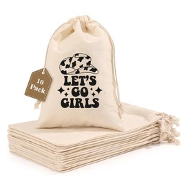 WOW PARTY Bachelorette Party Favor Bags, Wedding Survival Recovery Kit, Drawstring Hangover Kit Bags 5 x 7 Inch, Set of 10 lets go girls 2