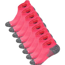 Peacepigeon Athletic Running Ankle Socks for Men and Women Anti Blister Low Cut Pink Socks (Large 4 Pairs)
