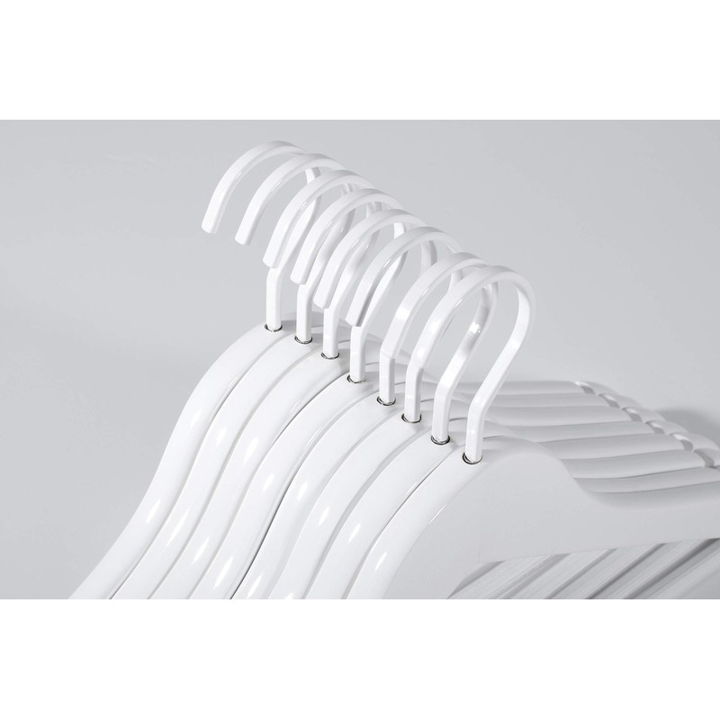 TOPIA HANGER All White Wooden Hangers, Solid Wood Suit Hangers