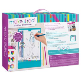 Make It Real - Fashion Design Mega Set with Light Table. Kids Fashion Design Kit Includes Light Table, Colored Pencils, Sketchbook, Stencils, Stickers, Design Guide and More
