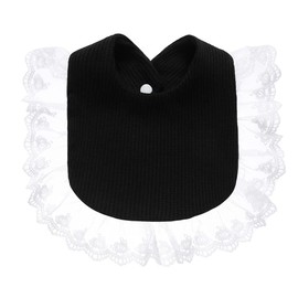 Surakey Baby Muslin Bandana Drool Lace Bibs Adjustable Bibs, Teething and Drooling Bibs Saliva Towel Clean Bibs for Newborn - Black