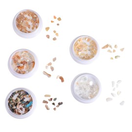 BIUDECO 5pcs Shell Glitter Stickers Nail Art Decorations Natural Shells for DIY Manicures Manicure Accessories