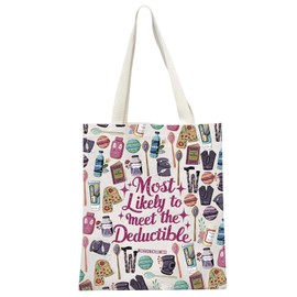 GJTIM Chronic Illness Gift Medical Gaslighting Gift Most Likely To Meet The Deductible Warrior Sarcasm Tote Bag for Spoonie Friend (Chronicillness Tote)