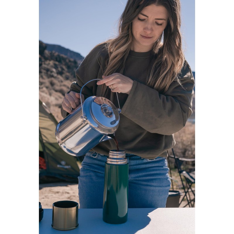 Stansport Camper's Percolator Coffee Pot 9 Cups (277) Silver