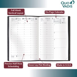 Quo Vadis 2023-2024 Refill For University Planner - Bi-Lingual (English/French) - For Teachers, Students, Administrators, and Business Organization - Made in the USA