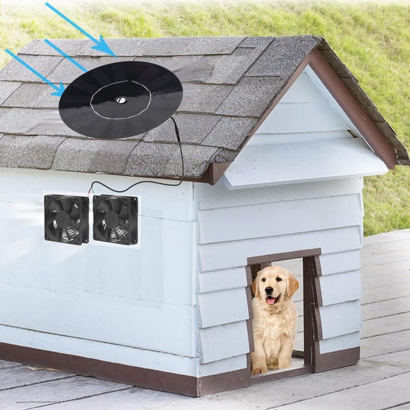 5W Chicken Coop Exhaust Ventilation Fan Monocrystalline Silicon Pet Cat