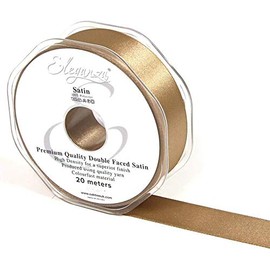 OloreHome Eleganza Double Faced Satin Ribbon 25mm x 20m Mocha