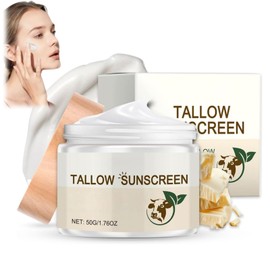 Beef Tallow Sunscreen Spf 50,Beef Tallow Face Cream,Tall-Ow Sunscreen,Deeply Nourishing And Moisturizing,Rebuild The Natural Skin Barrier,Instant Sun Protection For Face & Body,Outdoor Daily Defence