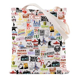 Onperpoe Theatre Drama Tote Bag, Broadway Musical Theatre Gifts, Reusable Large Capacity Grocery Tote Bag Theater Lover Gift Musical Lover Shoulder Bag
