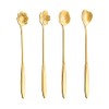 QNCIGER 7-Inch Long Handle Tea Spoons, Drink Stirring Spoon for Dessert, Coffee, Ice Cream, Tea (Set of 4, Gold)