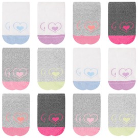 L&K-II 10/12 Children's Girls Socks with Cute Patterns Trainer Socks Kids Cotton Colourful 2848 VA, 12er-2895, 35 - 38