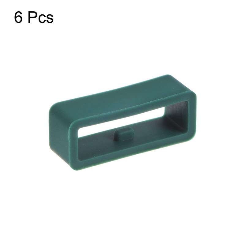 sourcing map 6pcs Watch Strap Loop Fastener Rings 18mm, Dark