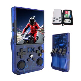 Blorkbuy R36MAX Retro Gaming Console, 4-inch HD IPS Screen Handheld Game Consoles with 4000mAh Battery, Linux System Handheld Emulator Console with 30+ Emulators and Built-in 128G TF Card (Blue)