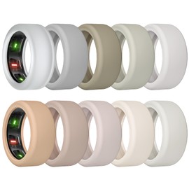 sylacor Ring Cover for Oura Ring Gen 4/ Gen 3, Anti-Scratch Elastic Silicone Oura Ring Case Protector for Men Women Working Out Gym (10Collors-4, M (11/12/13/14/15))