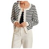GORGLITTER Women's Long Sleeve Crew Neck Cardigan Sweaters Striped Cute