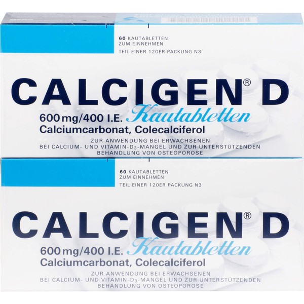 CALCIGEN D 600 mg/400 I.E. Kautabletten, 120 St KTA