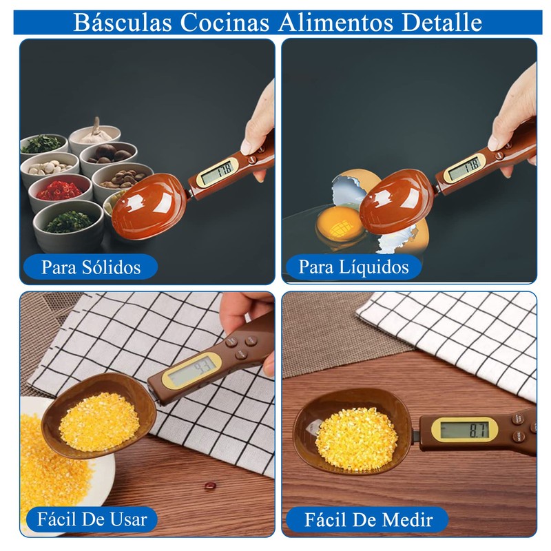 Cuchara Medidora Electrónica de Cocina 500/0,1 g de Precisión para