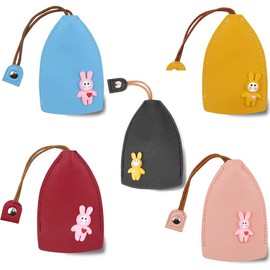 ZKSXOA 5 PCS Car Key Case for Men Women Car Key Holder Pull Type Key Bag PU Car Key Wallets Housekeeper, Cute Creative Pull Out Key Sleeve
