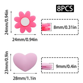 Wuyituart 8 Pcs Silicone Tennis Racket Vibration Dampeners Heart & Flower Tennis Shock Absorber