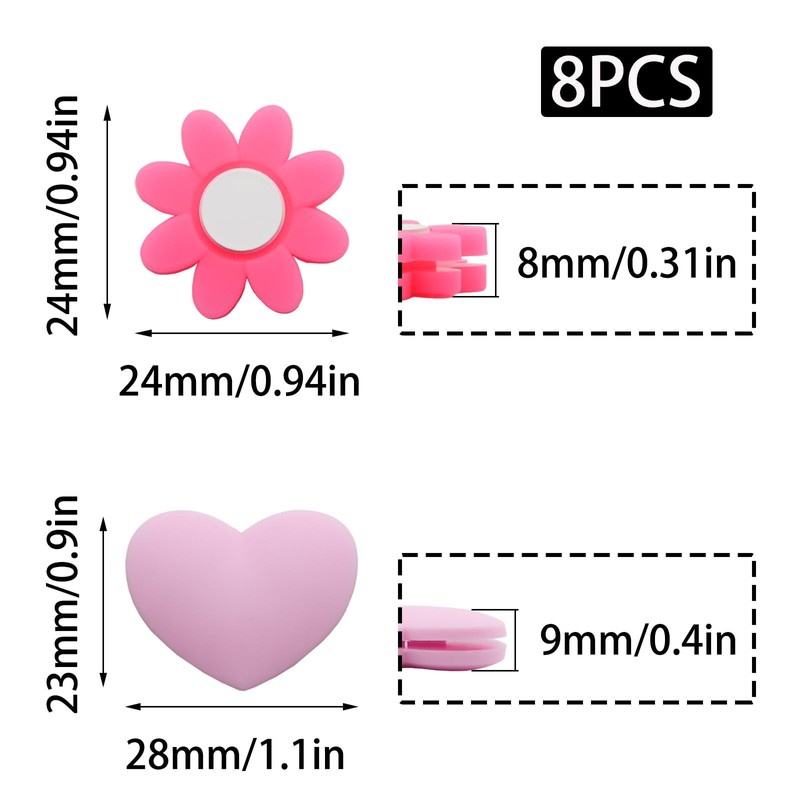 Wuyituart 8 Pcs Silicone Tennis Racket Vibration Dampeners Heart &