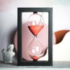 Hourglass 60 Minute Decorative Sand Timer, Black Wooden Frame Red