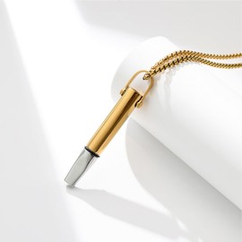 Quit Smoking Necklace and Quit Vaping Tool - Breathing Necklace with Filter Cotton for Mindful Breathing Training, Stainless Steel Focus Aid Includes Replaceable Unscented Cotton Filters