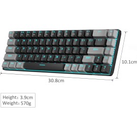 MageGee Portable 60% Mechanical Gaming Keyboard, MK-Box LED Backlit Compact 6...