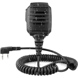 Retevis Walkie Talkie Speaker Mic,IP54 Waterproof 2 Pin Shoulder Speaker Mic,for RT22 RT68 RT27 H777 RB26 RB29,Compatible with BAOFENG UV-5R BF-F8HP PRO 5RM UV-21R K5PLUS Samcom Pxton Tidradio Radio