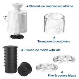 Cofun Shaved Ice Attachment for KitchenAid Stand Mixer, Snow Cone Machine for KitchenAid Make Fluffy & Light Shave Ice for Stand Mixers, 8 Molds, 2 Blades