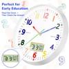 lanktoo 12" Silent Teaching Wall Clock with LCD Date Weekday