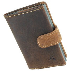 VISCONTI Leather Fireblade Ejector Card Wallet RFID Blocking VSL59 Oil Tan
