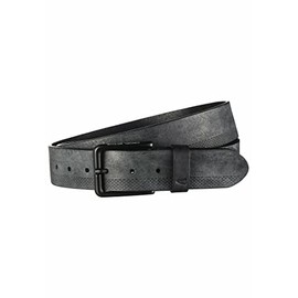camel active Men's Nubuck Leather Belt, black