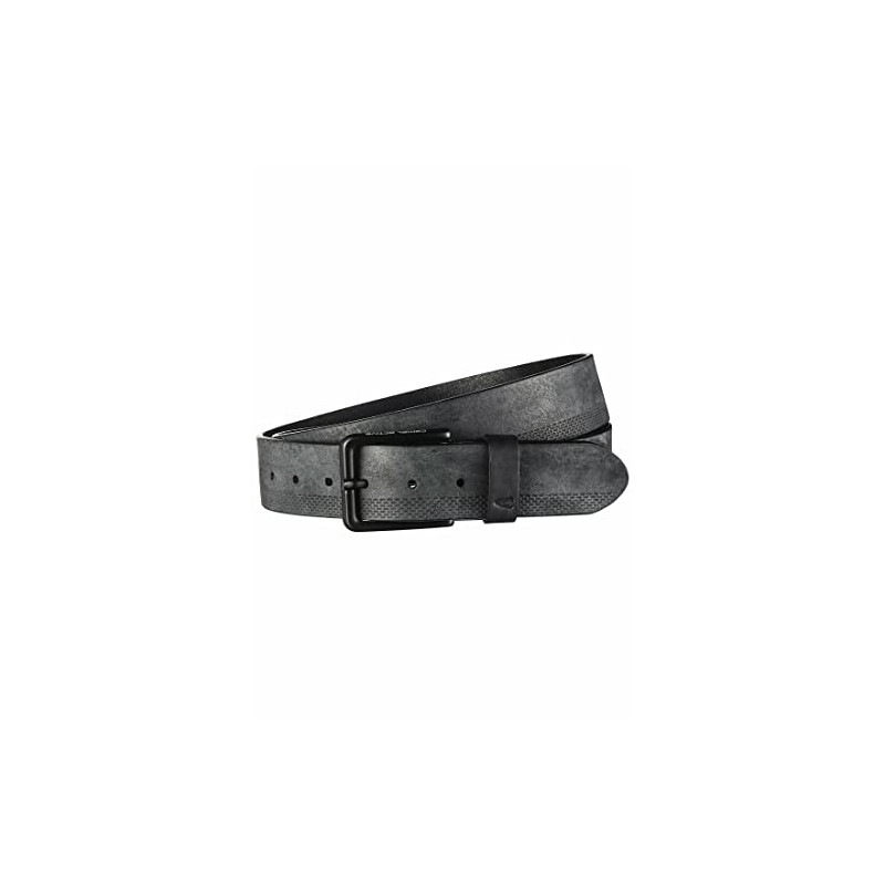 camel active Men's Nubuck Leather Belt, black