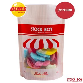 Bubs Swedish Godis Candy, 1/2 Pound Mix, Sweet and Sour, Swedish, Vegan, Stock Boy Candy Co., Imported Fresh from Sweden