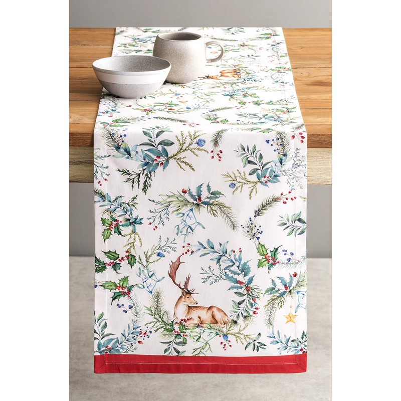 Maison d'Hermine Thanksgiving / Christmas Table Runner, 100% Cotton, 50