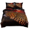 Holiyjog Cheetah Print Bedding Leopard Quilt Cover Sets Brown Linens
