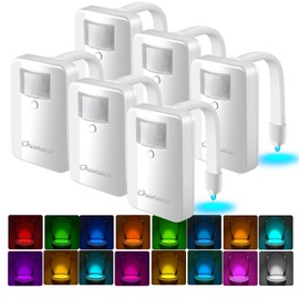 Chunace 6 Pack Toilet Night Lights with Motion Activated Sensor, 16 Colors LED Nightlight Inside Bowl, Cool Stuff for Bathroom Decor Accessories, Unique & Funny Gadgets for Men/Kids 2025