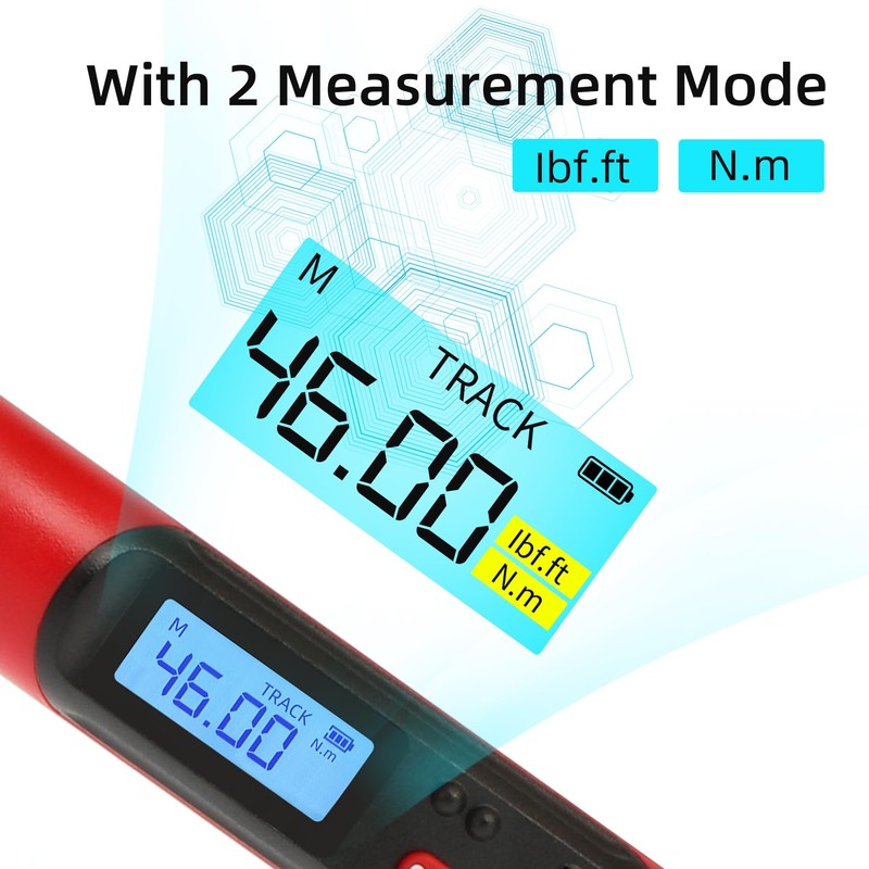 DESHIL 3/8 Inch Drive Professional Digital Torque Wrench 6.8-135N.M (5.02-99.57FT.