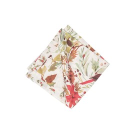 C&F Home Averie Botanical Reversible Holly & Sprig 20" X 20" Machine Washable Dinner Cloth Napkin Set of 6 20" x 20" White