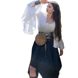 HiiFeuer Viking Embossed Crossbody Bag, Nordic Faux Leather Belt Bag Satchel Bag, Medieval Portable Cosplay Shoulder Bag (Brown A)