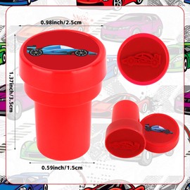 Hxezoc 24 Pieces Race Car Print Stamp, Mini Colorful Self Inking Stamps Party Favors Assorted Stamp Set for Classroom Party Educational Learning Activities Supplies