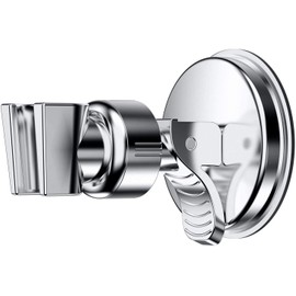 OUO Adjustable Shower Head Holder, Bathroom Suction Cup Handheld Shower Head Bracket, Removable Handheld Showerhead & Wall Mounted Suction Bracket (Silver)