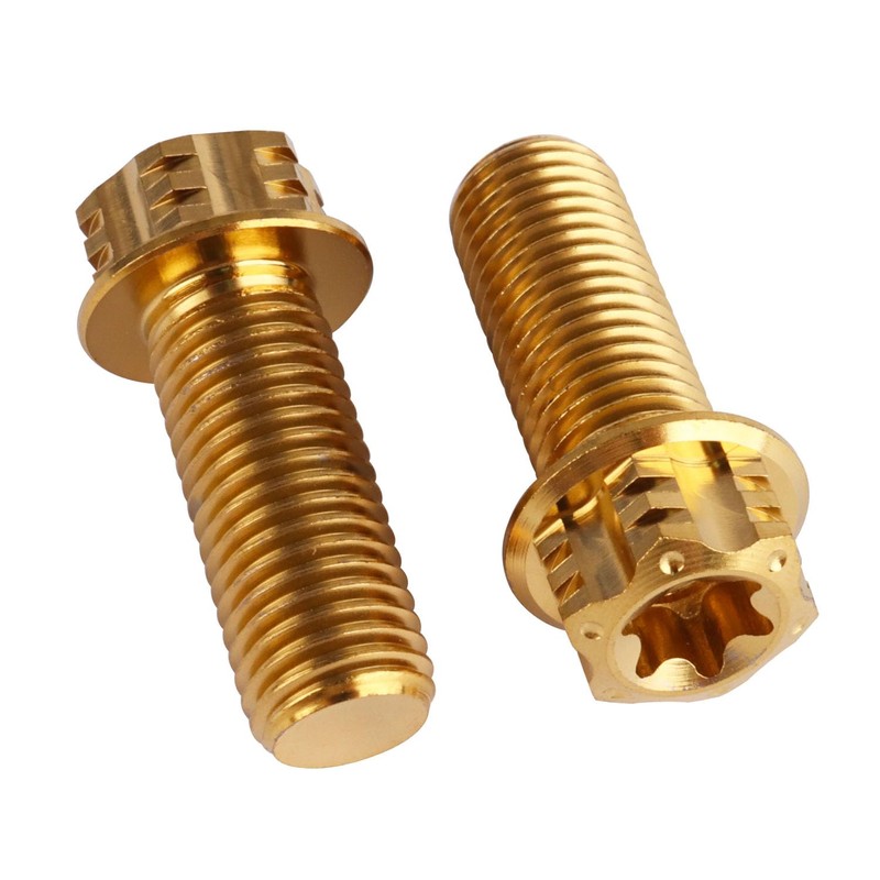 UHDFBDHF 4Pcs Titanium Bolt Flange Torx Head M8 M10 x
