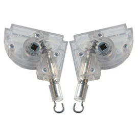 2pcs 2" Low Profile Wand Tilter Mechanism with Square Zinc Gear 3/16" (5mm) Hook Connection for Low Rail Horizontal Wood and Faux Wood Blinds headrail