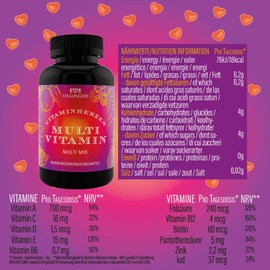 Hallingers Multi Vitamin - Vitaminherzen 120 vegane Gummies Vitamin A C D E B6 B12 Folsäure Biotin Panthotensäure Zink Iod (Dose) - Ostergeschenke Osterkörbchen Ostereier & als Osterdeko | Geburtstag