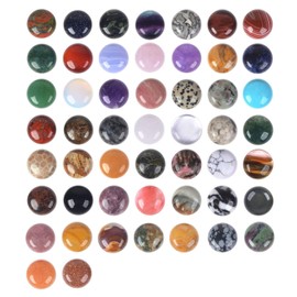 Wholesale Lot 24pcs Multi-color 20mm Gemstone Round Cab Cabochon For Jewelry Making
