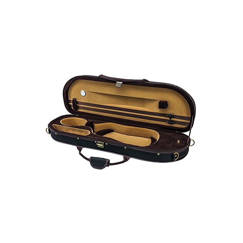 SKY Lightweight Half Moon Shaped Violin Case 4/4 Size (Black/Brown)