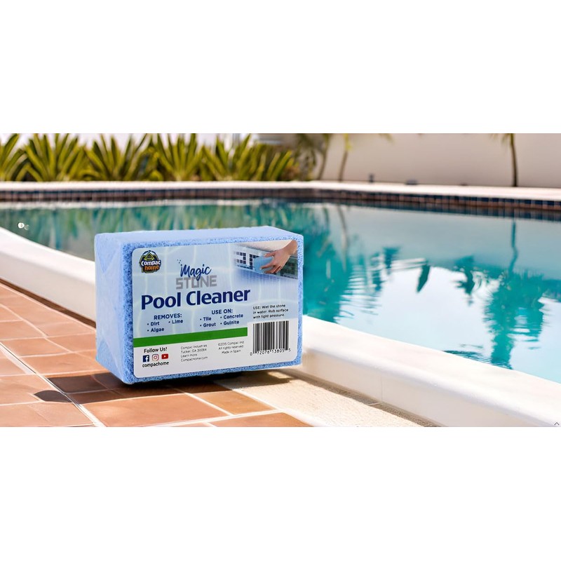 COMPAC HOME Magic Stone Pool Cleaner, Easily Remove Dirt, Lime