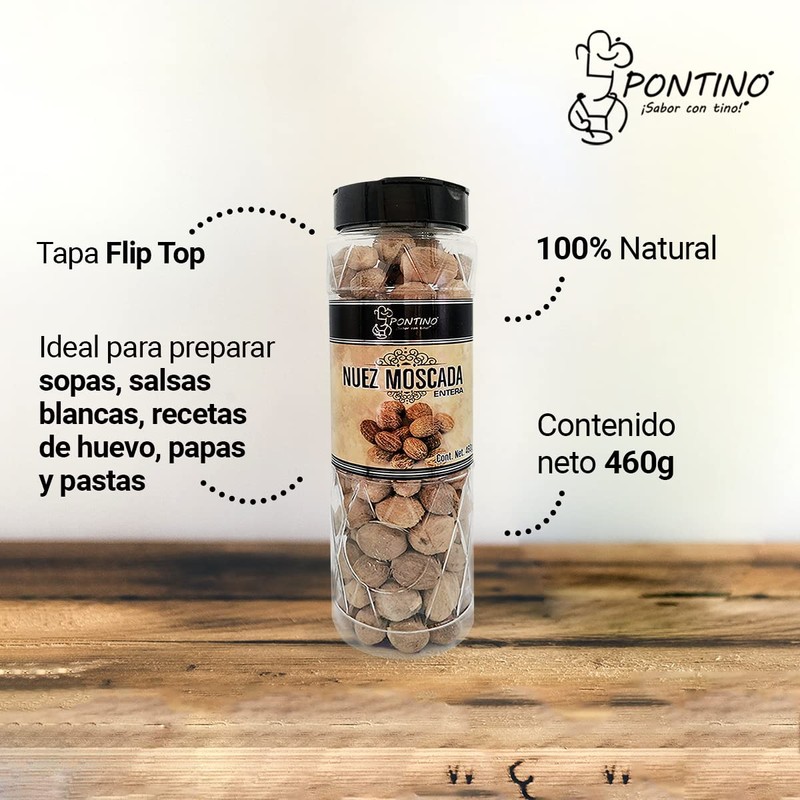 Pontino Nuez Moscada Entera, 460 g