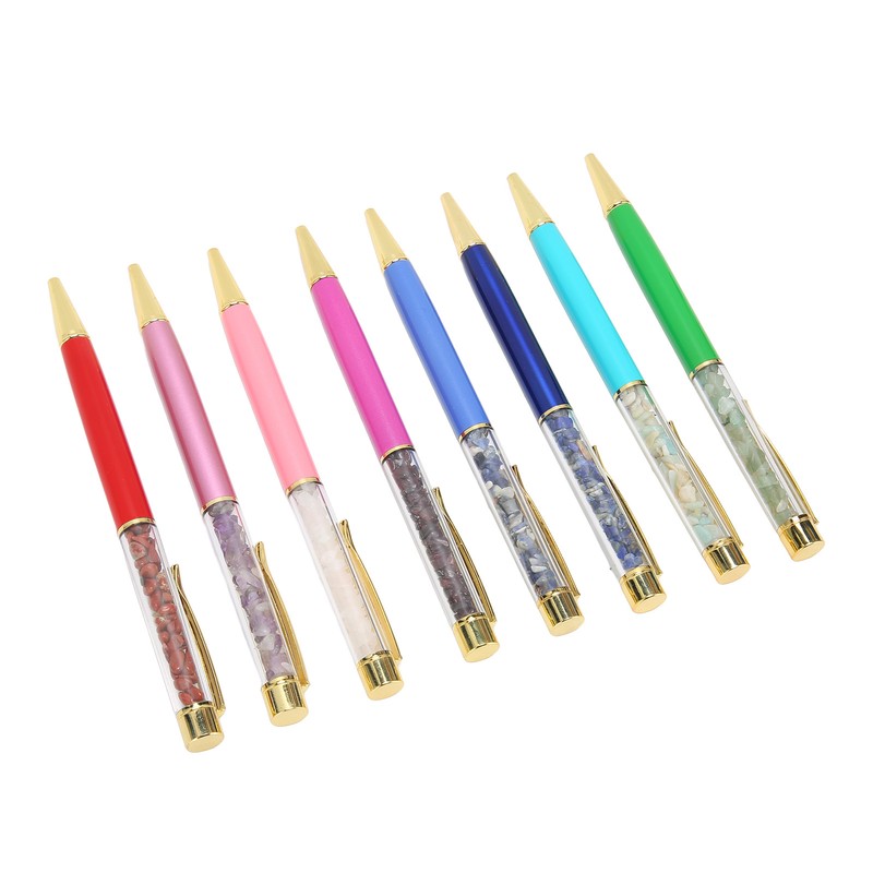 8PCS Crystal Ballpoint Pen Fashionable Colorful Bling Crystal Pens for